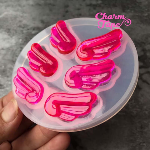 Cute Angel Wings charm Silicon mold flexible, for polymer clay, resin jewelry 010049
