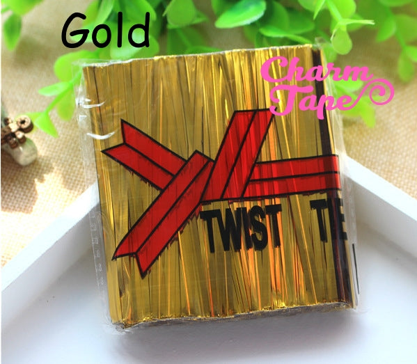 800Pcs 4 Inches Metallic Color Twist Ties for Party Cello Candy Bags Cake Pops