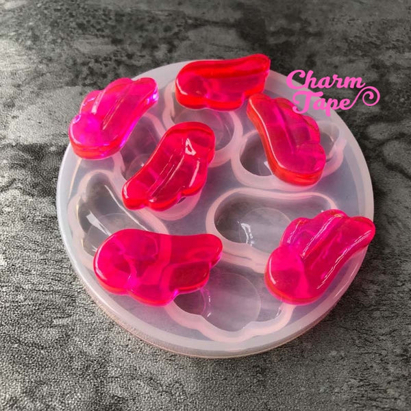 Cute Angel Wings charm Silicon mold flexible, for polymer clay, resin jewelry 010049
