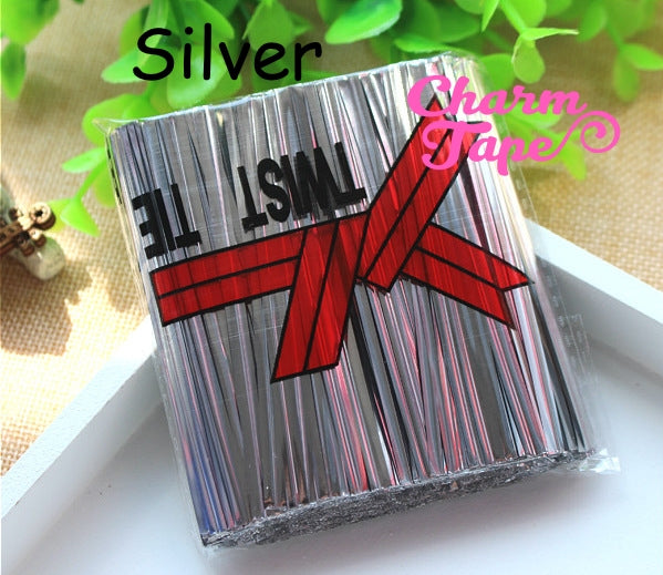 800Pcs 4 Inches Metallic Color Twist Ties for Party Cello Candy Bags Cake Pops