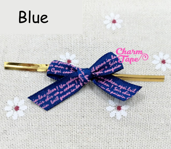 20pcs Ribbon Bow Twist Ties Scribble Tie for Cookie Candy Bags Gift Wrap Packaging