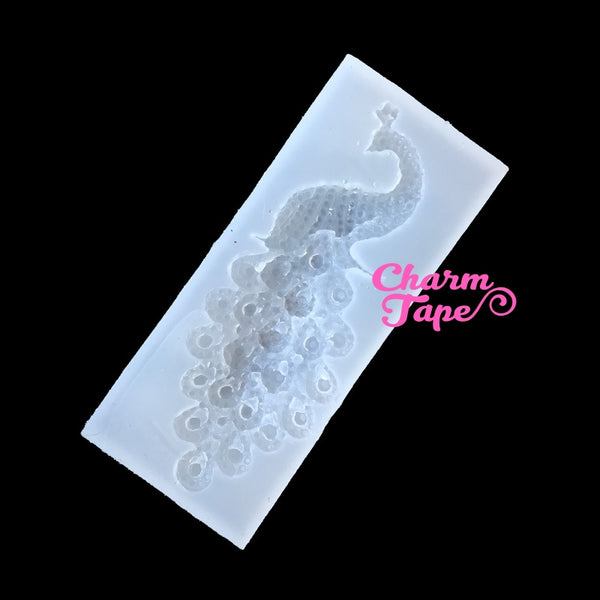 Peacock charm Silicone Silicon mold flexible, for polymer clay, resin jewelry Q050