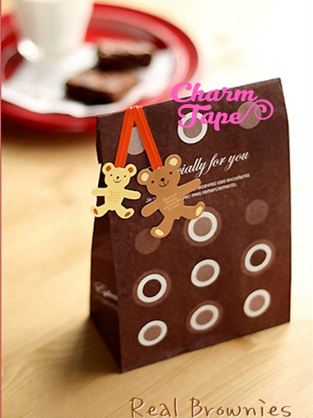 Bear or Gingerbread Man Twist Ties / Birthday Party Favor Bags / Candy Cello Bags / Gift Wrap /(20 / 50 pieces)