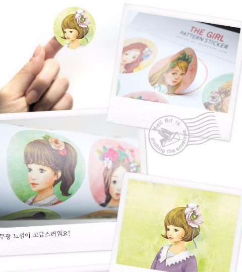 Round Paper Sticker 2 Sheets pretty Girls 4cm diameter ss1035 - CharmTape - 4