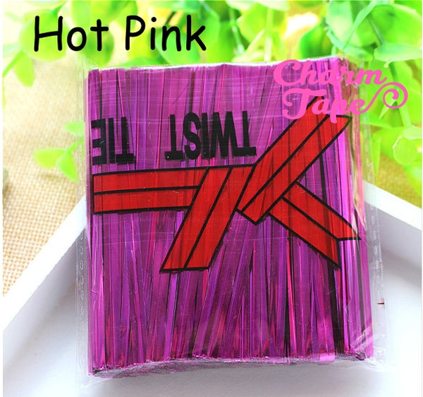 800Pcs 4 Inches Metallic Color Twist Ties for Party Cello Candy Bags Cake Pops