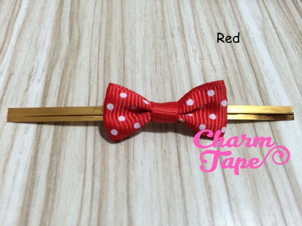 20pcs Ribbon Bow Twist Ties Polka dots Tie for Cookie Candy Bags Gift Wrap Packaging