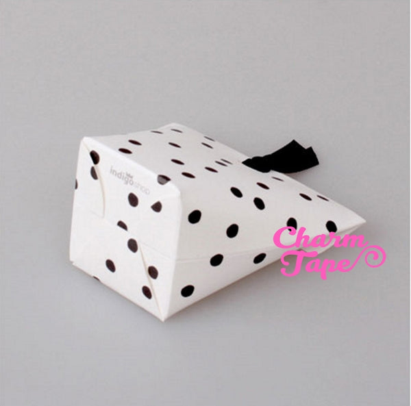Festive Black Dots Simple Gift Box with Black Ribbon Packaging Party Favors 5/20 counts PB014
