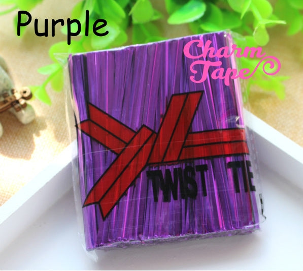 800Pcs 4 Inches Metallic Color Twist Ties for Party Cello Candy Bags Cake Pops