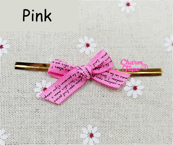 20pcs Ribbon Bow Twist Ties Scribble Tie for Cookie Candy Bags Gift Wrap Packaging