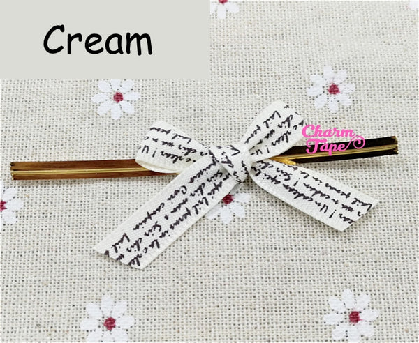 20pcs Ribbon Bow Twist Ties Scribble Tie for Cookie Candy Bags Gift Wrap Packaging