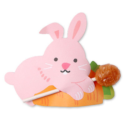 Pink Bunny Lollipop / Pencil Holder - Party Favor - Thank You Gift 48-50 Lollipop Covers