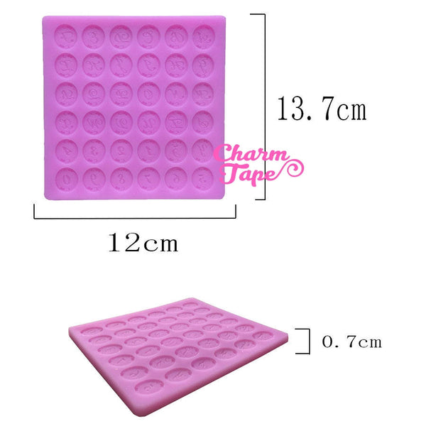 Alphabets & Numbers Silicone Mold Food Grade for Cake Making M094