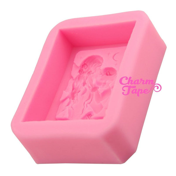 Very Detailed Mother & Child Food Graded Silicon silicone mold for uv resin /cake/ fondant / soap making flexible mold H2879