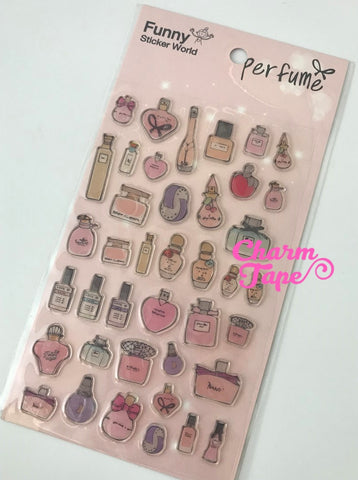 Perfume Bottles Gel Sticker with mini glitter by Funny SS520