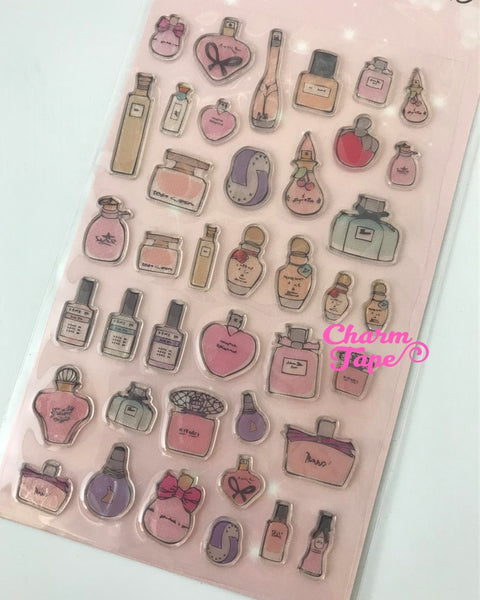 Perfume Bottles Gel Sticker with mini glitter by Funny SS520