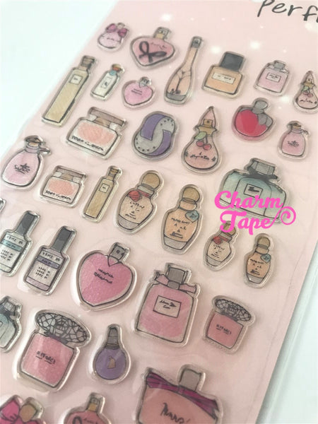 Perfume Bottles Gel Sticker with mini glitter by Funny SS520