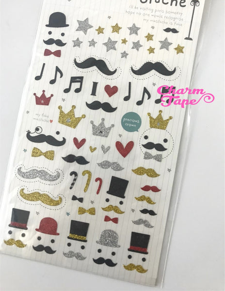 Mustache Beard Glitter Sticker by Funny Korea SS803