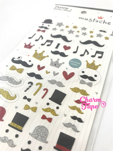 Mustache Beard Glitter Sticker by Funny Korea SS803