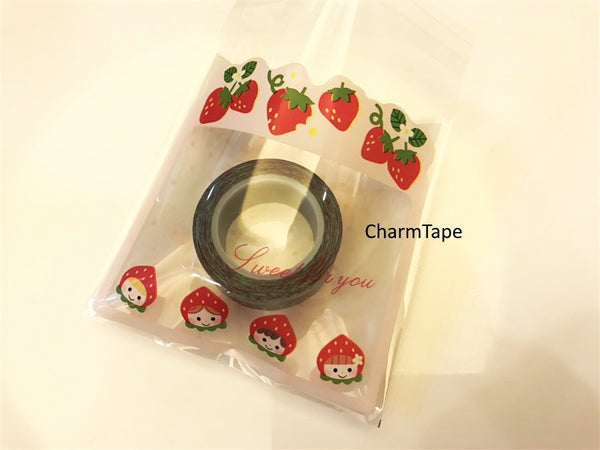 Strawberry Girls Gift Bags Cello Bags Self-adhesive Cookie bags Set of 20 bags CB3