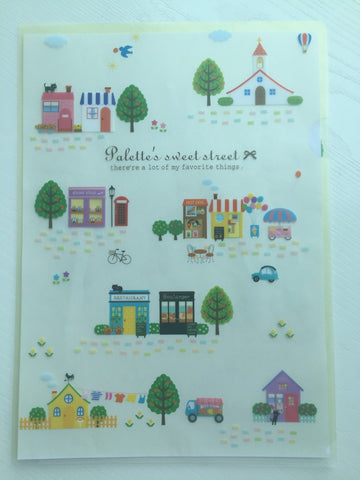 San-x Palette's s Sweet Street A4 plastic file folder - CharmTape - 1