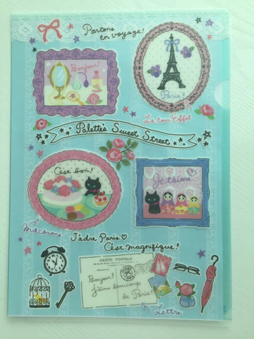 San-x Palette's s Sweet Street A4 plastic file folder - CharmTape - 1