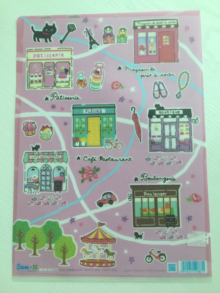 San-x Palette's s Sweet Street A4 plastic file folder - CharmTape - 2