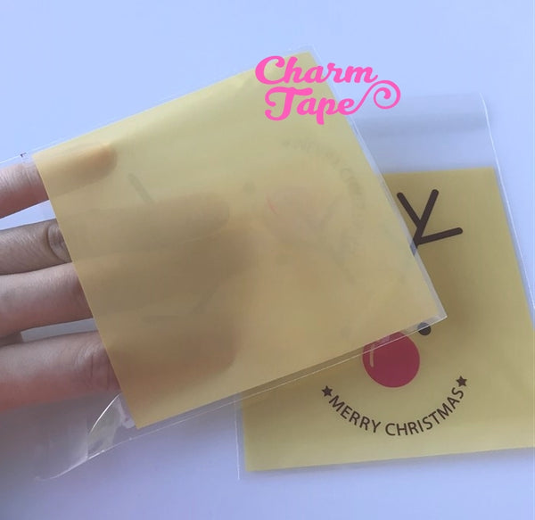 Festive Rudolph reindeer Gift Bags Cello Bags Self-adhesive Cookie bags - Favors Bags - Party bags 20/50/100 bags CB53