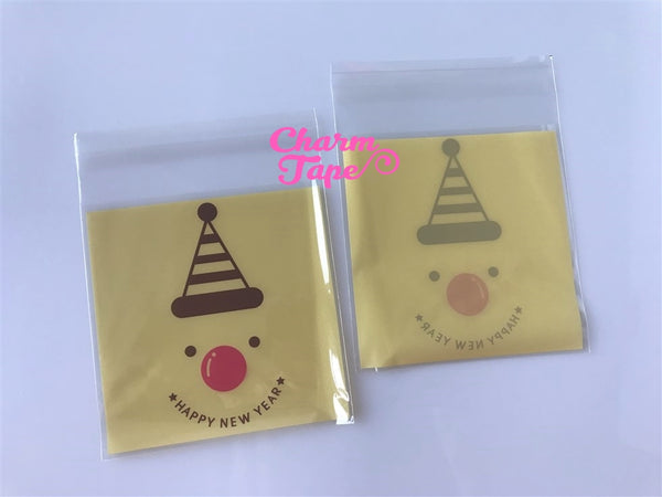 Festive Rudolph reindeer Gift Bags Cello Bags Self-adhesive Cookie bags - Favors Bags - Party bags 20/50/100 bags CB53