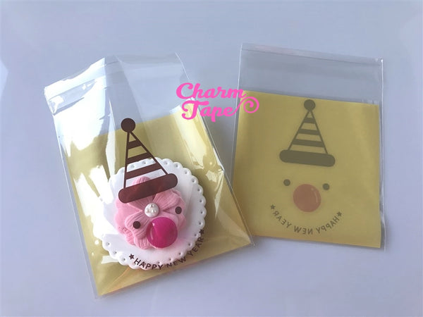 Festive Rudolph reindeer Gift Bags Cello Bags Self-adhesive Cookie bags - Favors Bags - Party bags 20/50/100 bags CB53