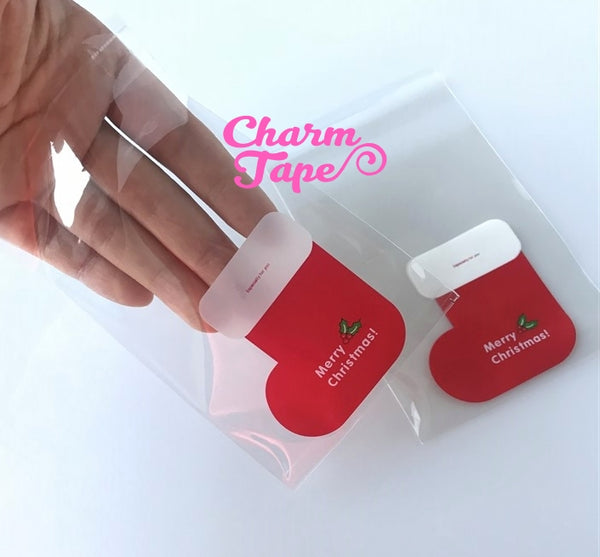 Festive Red Stocking Gift Bags Cello Self-adhesive Cookie bag - Favors Party bags 20/50/100 bags CB67