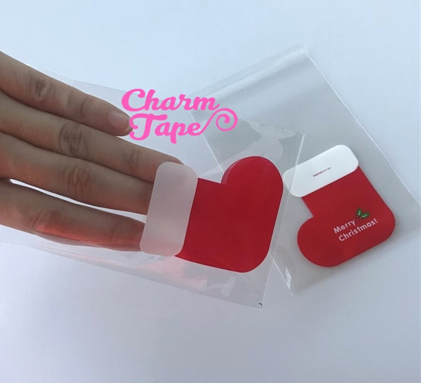 Festive Red Stocking Gift Bags Cello Self-adhesive Cookie bag - Favors Party bags 20/50/100 bags CB67