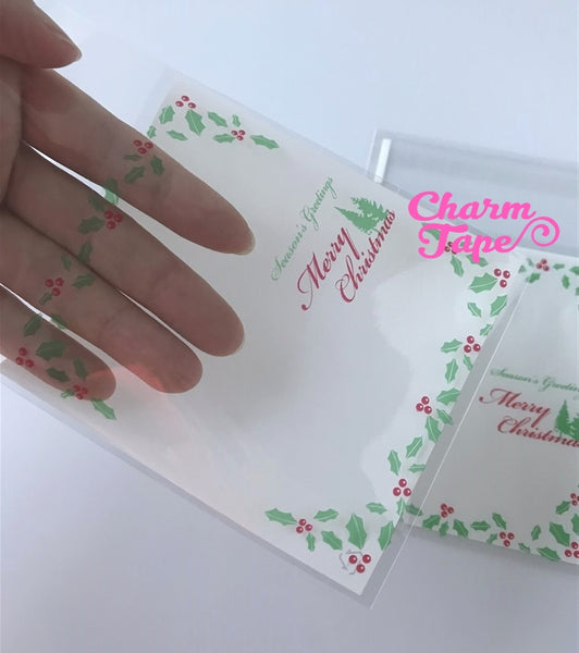 Festive Greeting Simple Gift Bags Cello Bags Self-adhesive Cookie bags - Favors Bags - Party bags 20/50/100 bags CB62