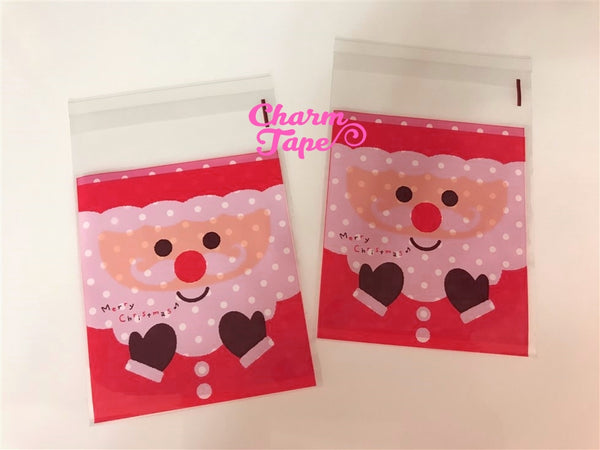 Cute Santa Claus Gift Bags Cello Bags Self-adhesive Cookie bags - Favors Bags - Party bags 20/50 bags CB63