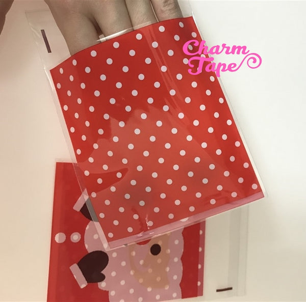 Cute Santa Claus Gift Bags Cello Bags Self-adhesive Cookie bags - Favors Bags - Party bags 20/50 bags CB63