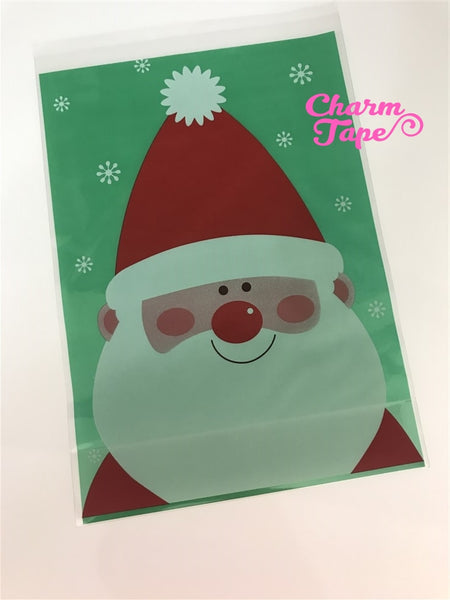 Festive Santa Claus Gift Bags Cello Bag - Party bags Set of 20/50/100 14x20 cm CB32