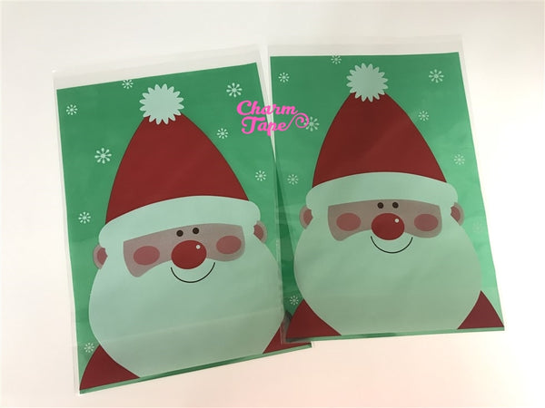 Festive Santa Claus Gift Bags Cello Bag - Party bags Set of 20/50/100 14x20 cm CB32