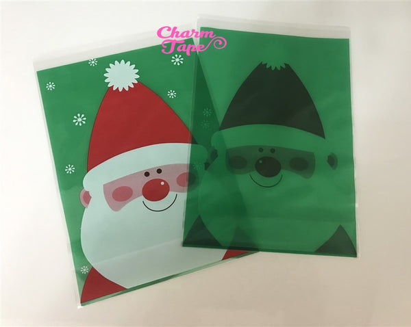 Festive Santa Claus Gift Bags Cello Bag - Party bags Set of 20/50/100 14x20 cm CB32