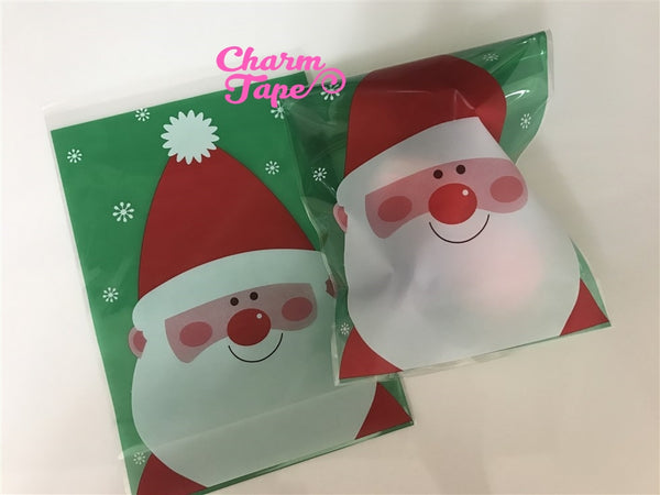 Festive Santa Claus Gift Bags Cello Bag - Party bags Set of 20/50/100 14x20 cm CB32