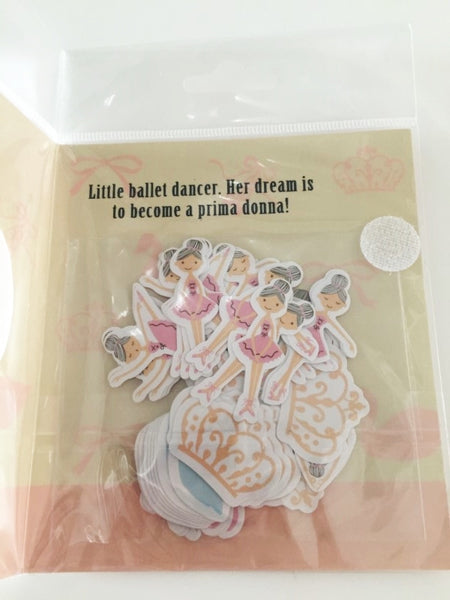 Ballerina Dancer Sticker Flake Seals Set 64 pieces by Shinzi Katoh SS928 - CharmTape - 3