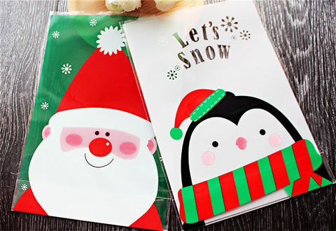 Festive Penguin / Santa Gift Bags Cello Bag - Party bags Set of 20/50/100 14x20 cm CB31