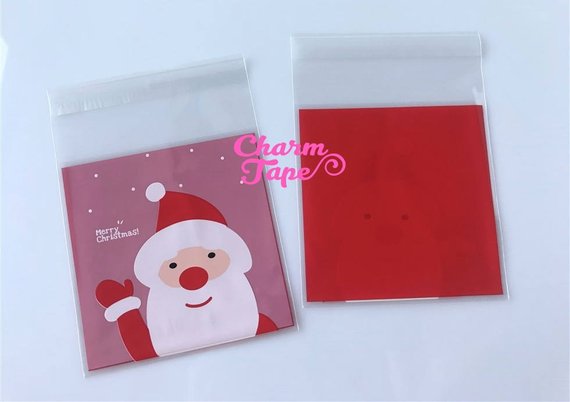 Festive Snowman or Santa Gift Bags Cello Bags Self-adhesive Cookie bags - Favors Bags - Party bags 20/50/100 bags CB58 CB59