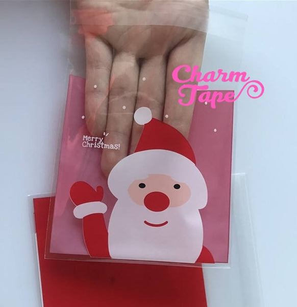 Festive Snowman or Santa Gift Bags Cello Bags Self-adhesive Cookie bags - Favors Bags - Party bags 20/50/100 bags CB58 CB59