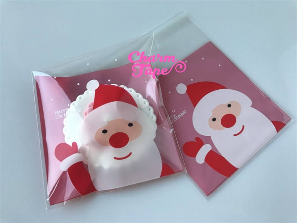 Festive Snowman or Santa Gift Bags Cello Bags Self-adhesive Cookie bags - Favors Bags - Party bags 20/50/100 bags CB58 CB59