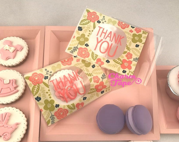 50 bags Thank You Bags // Cello Bags // Poly Bags // Self Sealing bags // Wedding Favor Bags // Party Thank You Bags Set CB11 10x13 cm