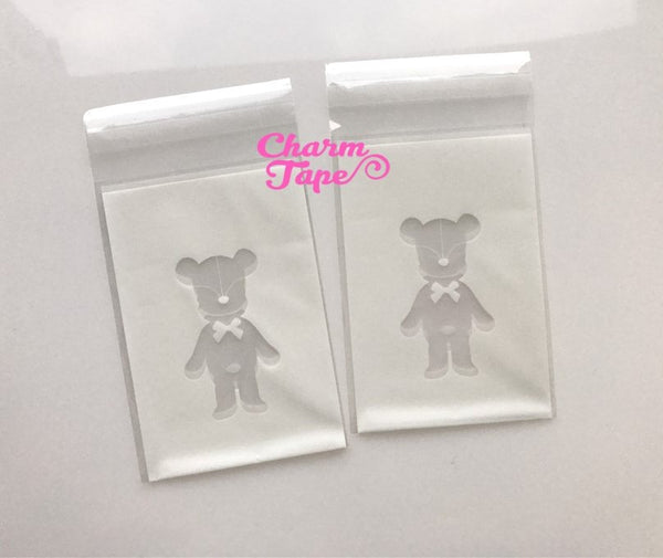 20/50/100 Bear Cello Bags // Poly Bags // Self Sealing bags // Wedding Favor Bags // Party Bag CB14 7.5*10 cm