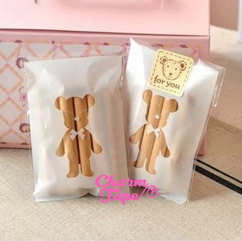 20/50/100 Bear Cello Bags // Poly Bags // Self Sealing bags // Wedding Favor Bags // Party Bag CB14 7.5*10 cm