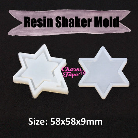 Star of David Bezel UV Resin Mold, Resin Shaker Mold, Shaker Mold Silicone Silicon flexible mold S004