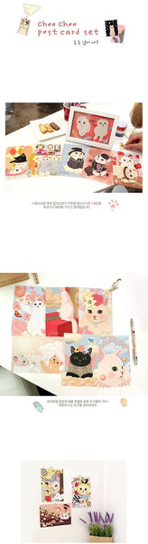 Choo Choo cat Postcard set Romantic flowers 6 sheets by Korean Jetoy