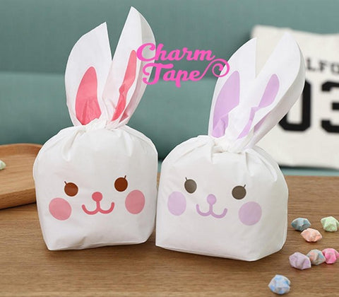 Happy Rabbit Bunny Bags // Cello Bags // Party Bags Set of 25 bags CB25 10x17x5 cm