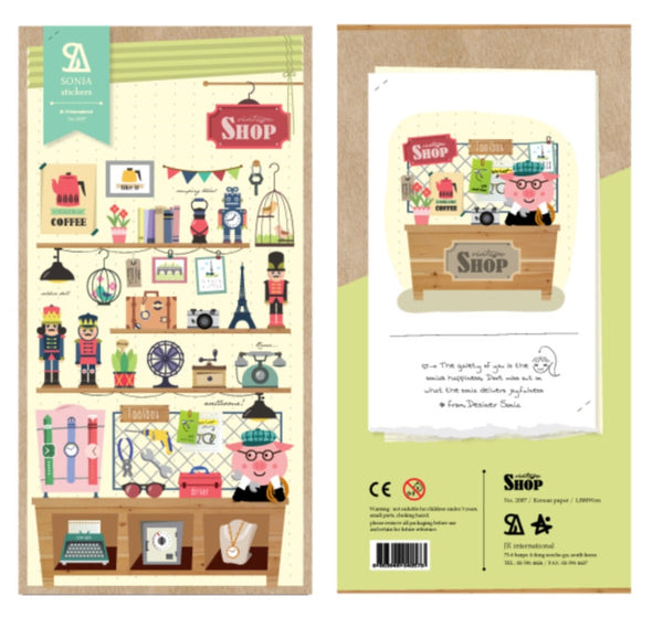Stickers Shop Keeper paper Sticker Set 1 Sheets SS531 - CharmTape - 2